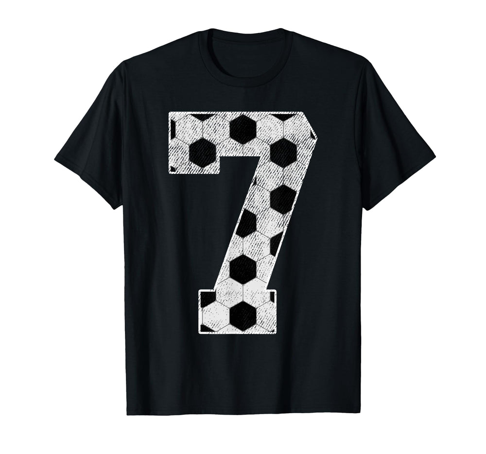 7Th Birthday Party 7 Year Old Soccer T-Shirt - Fun Novelty Design Unisex