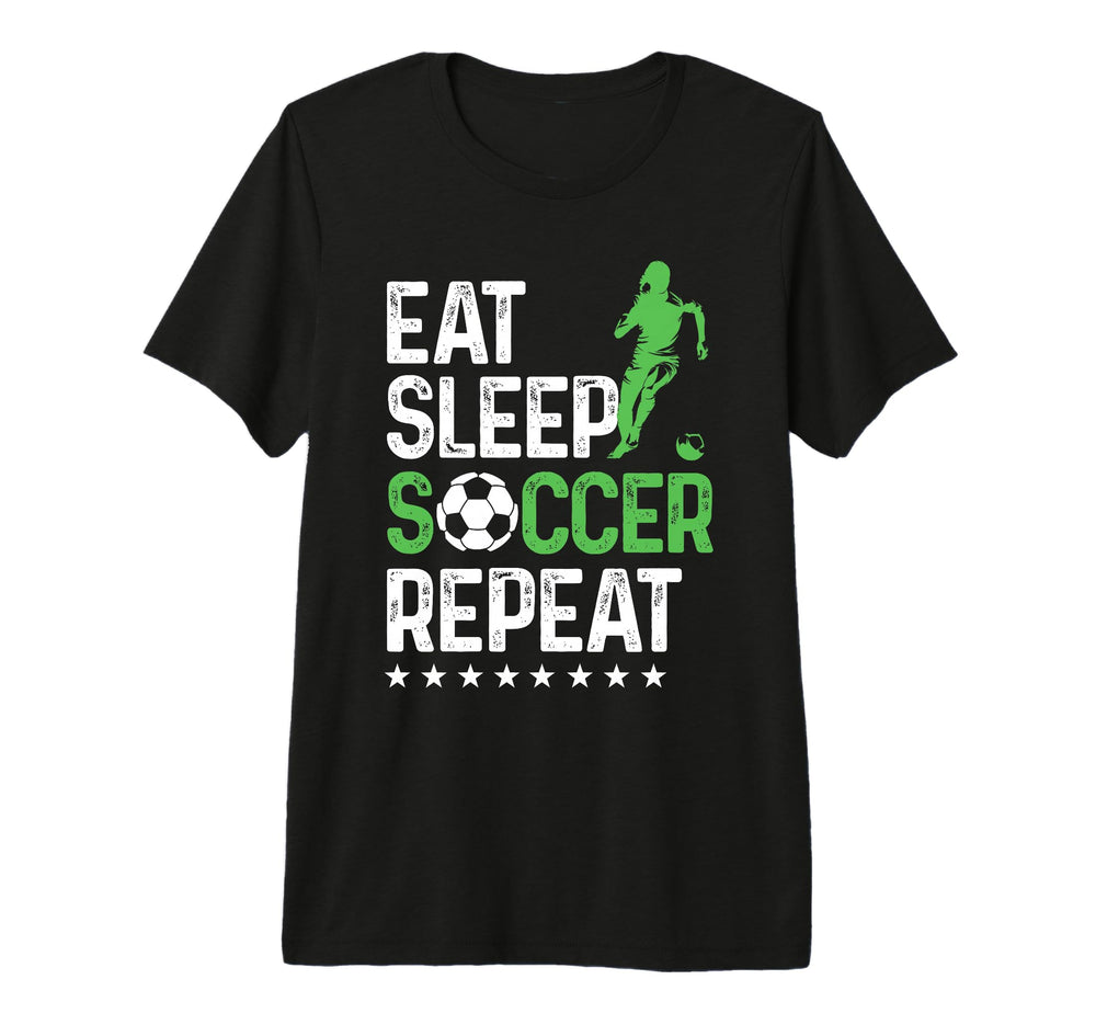 Eat Sleep Soccer Repeat Sport Player T-Shirt - Minimalist Print Men Women