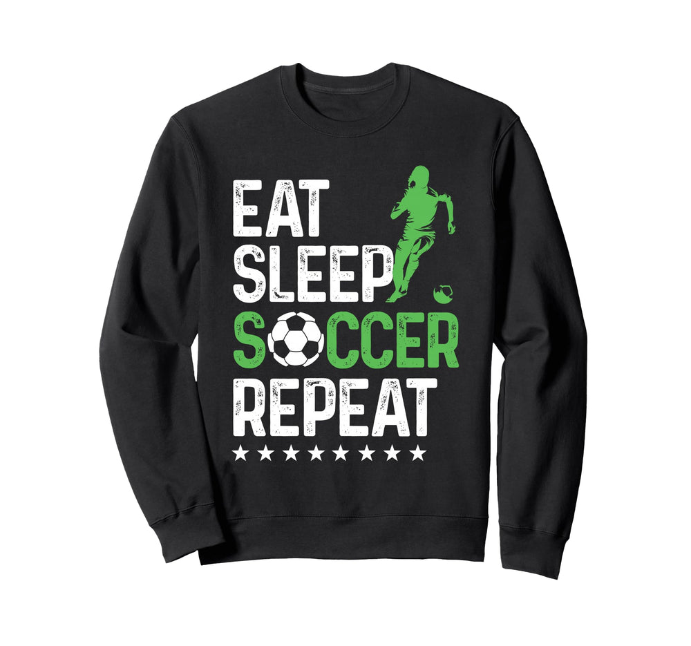 Eat Sleep Soccer Repeat Sport Player Sweatshirt - Minimalist Print Unisex