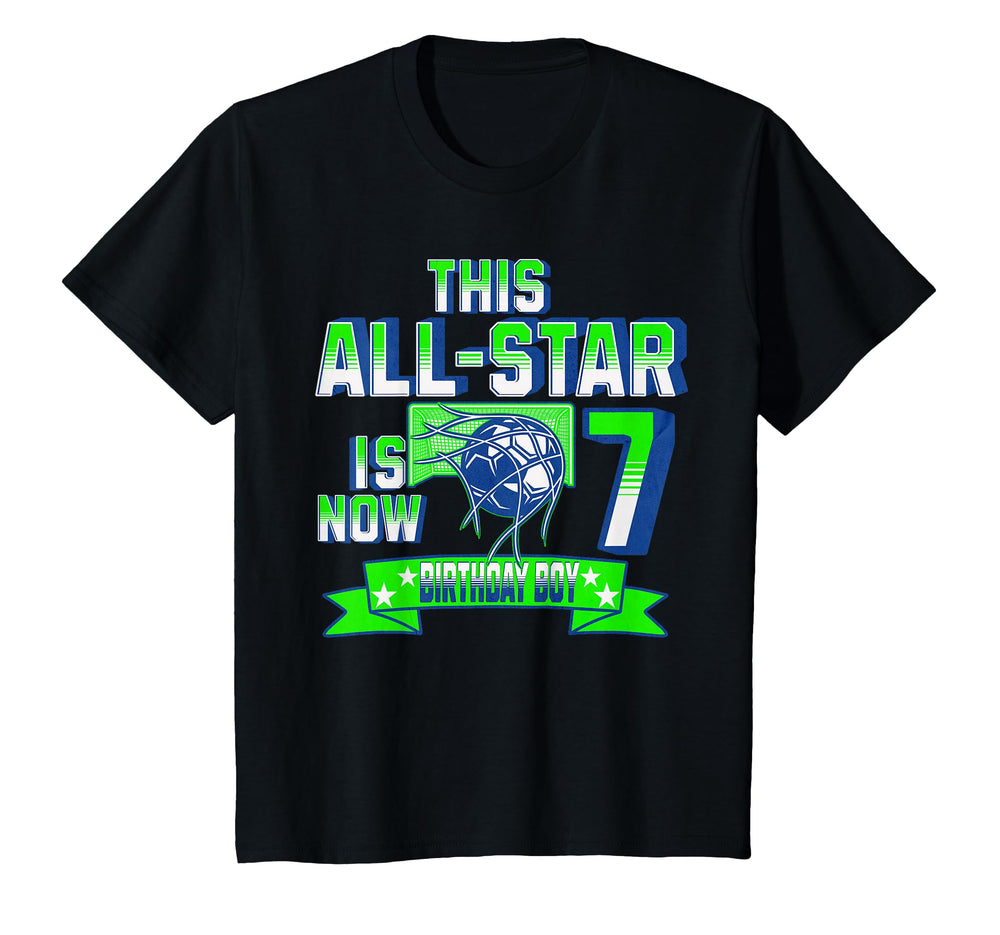 Age 7 Personalized Soccer Party 7Th T-Shirt - Unique Graphic Men Women