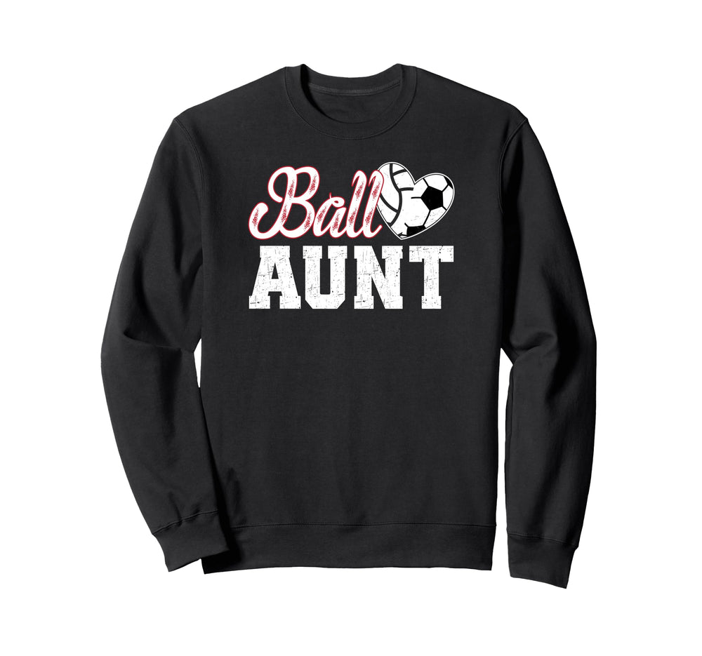 Ball Aunt Heart Soccer Volleyball Sweatshirt - Custom Art Print for Adults