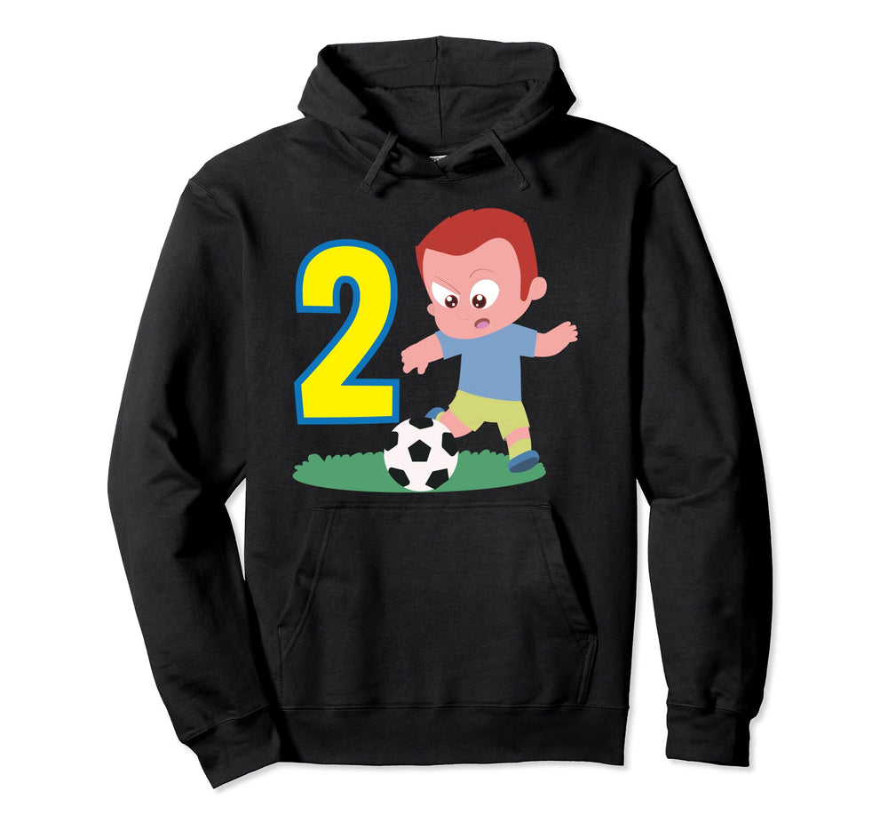 2Nd Birthday 2 Years Soccer Football Hoodie - Aesthetic Graphic Unisex