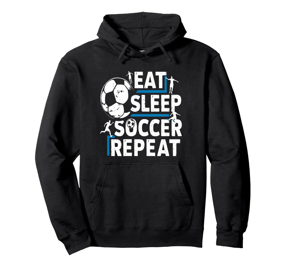 Soccer Lovers Eat Sleep Repeat Sports Hoodie - Graphic Print for Adults