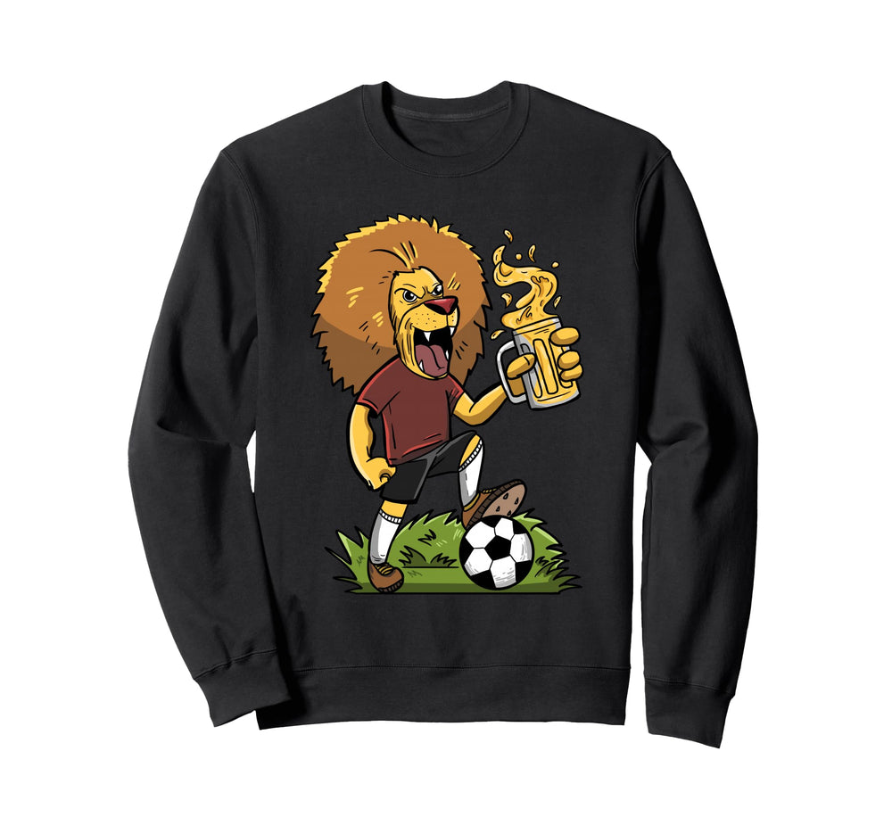 Lion Beer Soccer Funny King Jungle Sweatshirt - Trendy Graphic Unisex