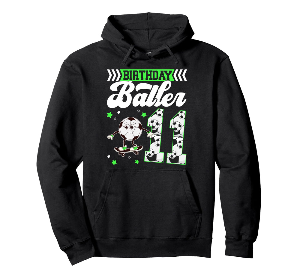 11Th Soccer Birthday Party Eleven Year Old Hoodie - Unique Graphic Unisex