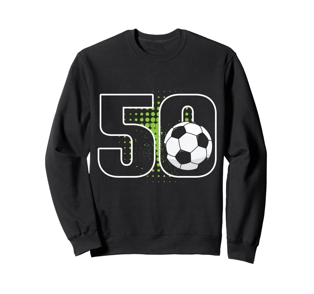 50Th Birthday Soccer Player Sweatshirt - Minimalist Print Men Women