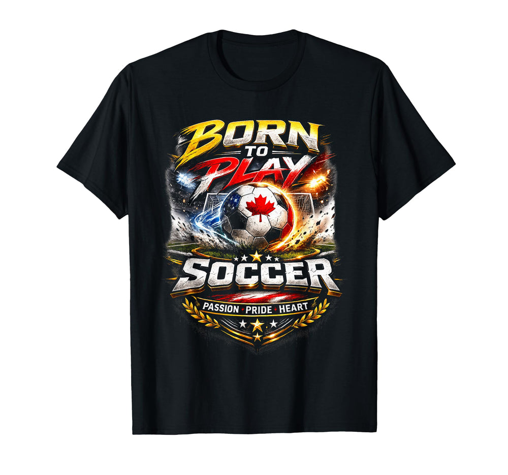 Born To Play Soccer Team Athlete T-Shirt - Minimalist Print Men Women