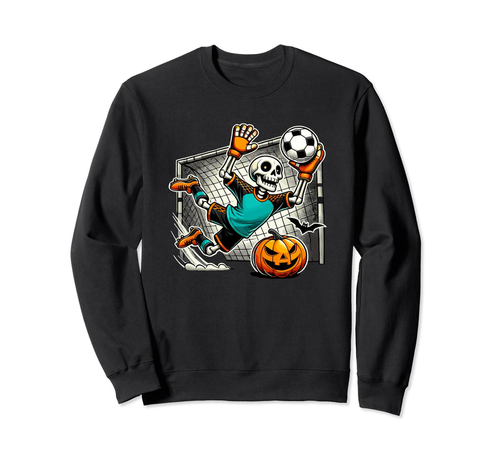 Halloween Skeleton Soccer Player Sweatshirt - Novelty Apparel Unisex