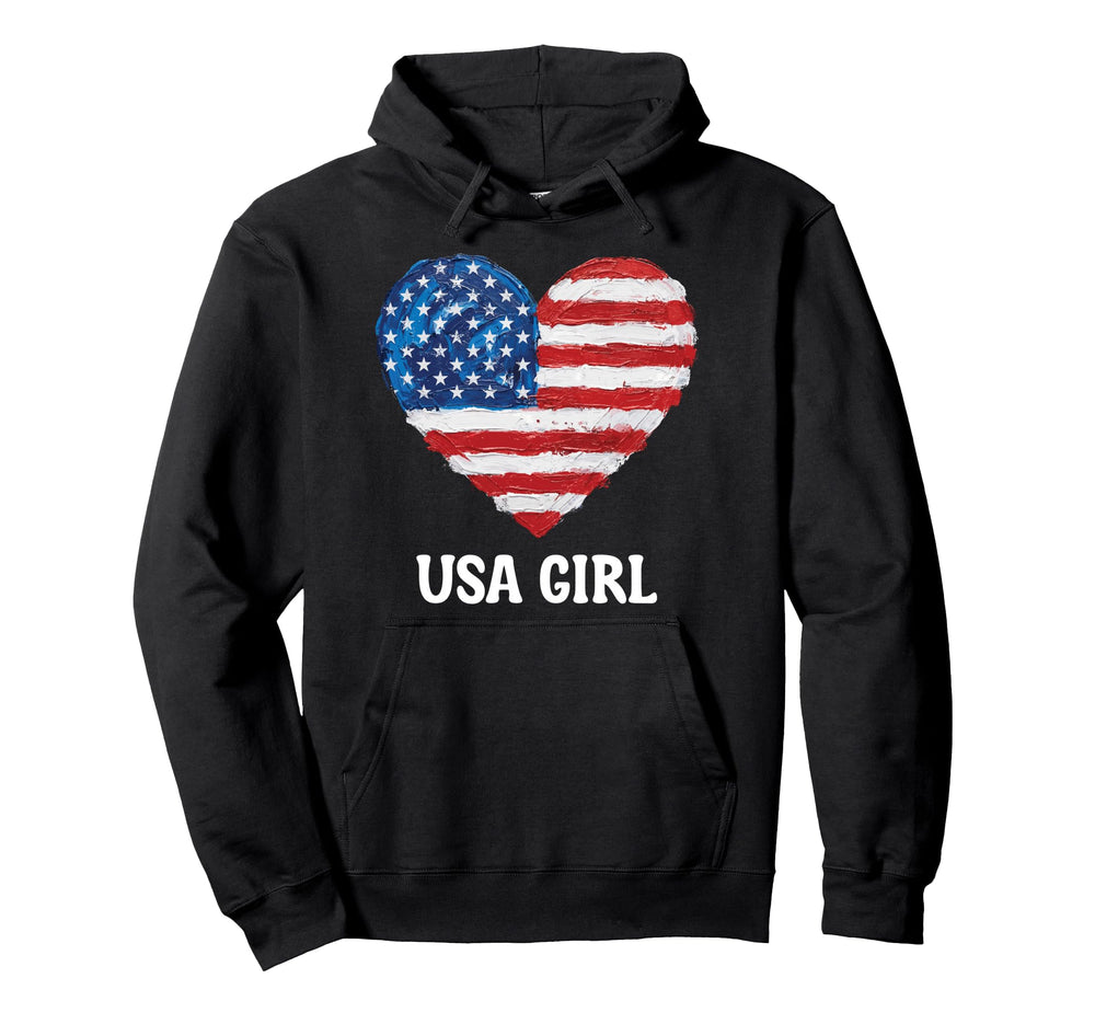 Usa Heart Supporter Flag Soccer Football Hoodie - Aesthetic Graphic Unisex