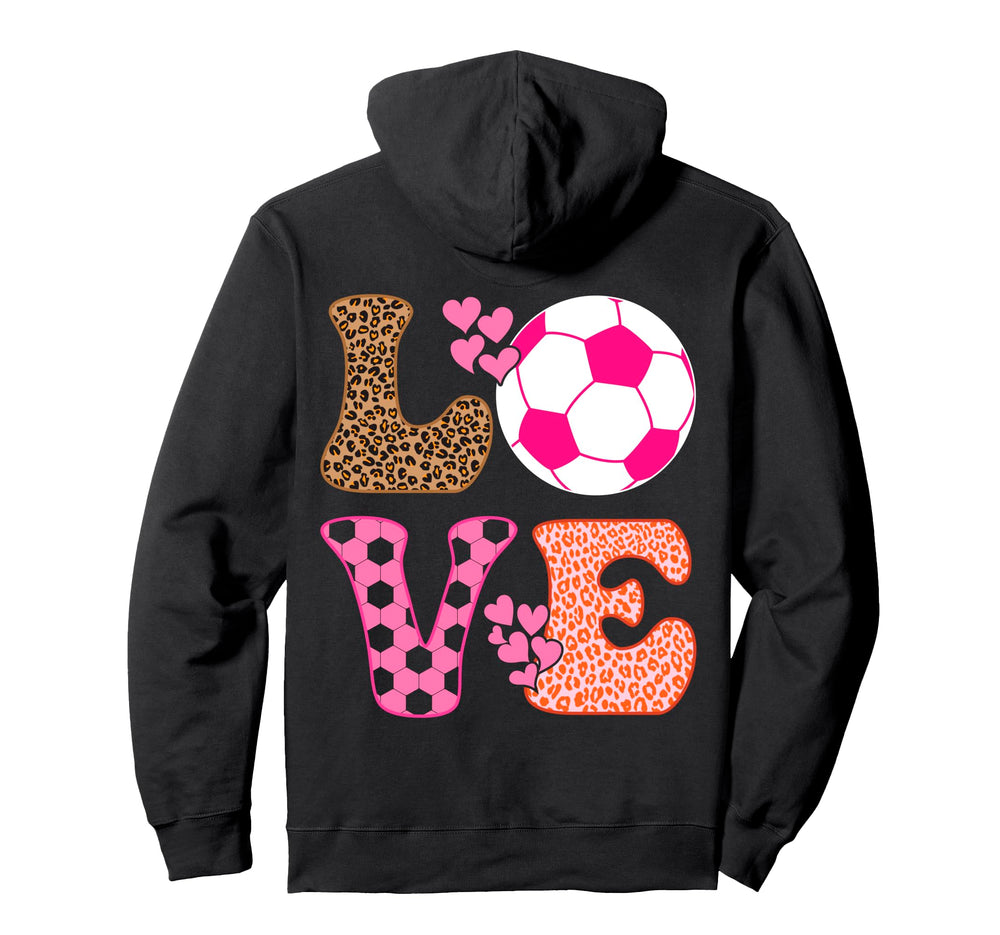 Soccer Love Hearts And Leopard Soccer Hoodie - Aesthetic Graphic Men Women