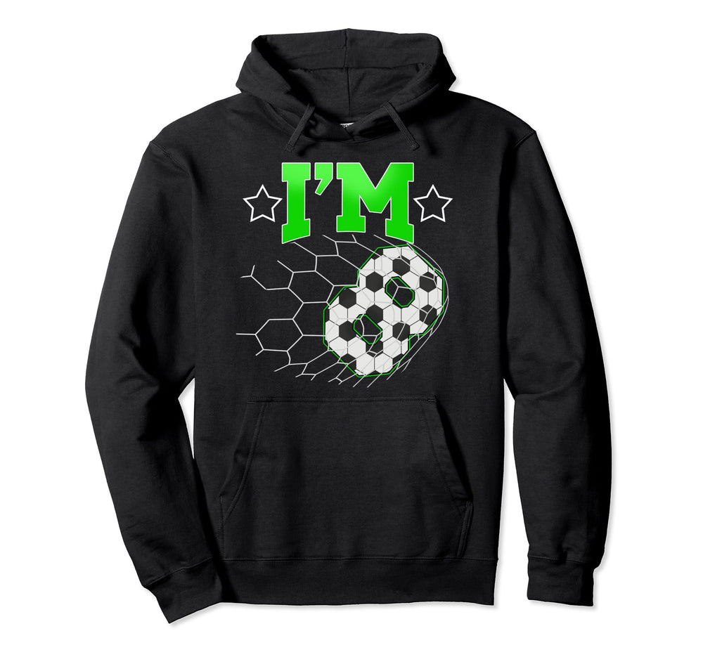 8Th Birthday Party Soccer 8 Year Old Hoodie - Custom Art Print Men Women