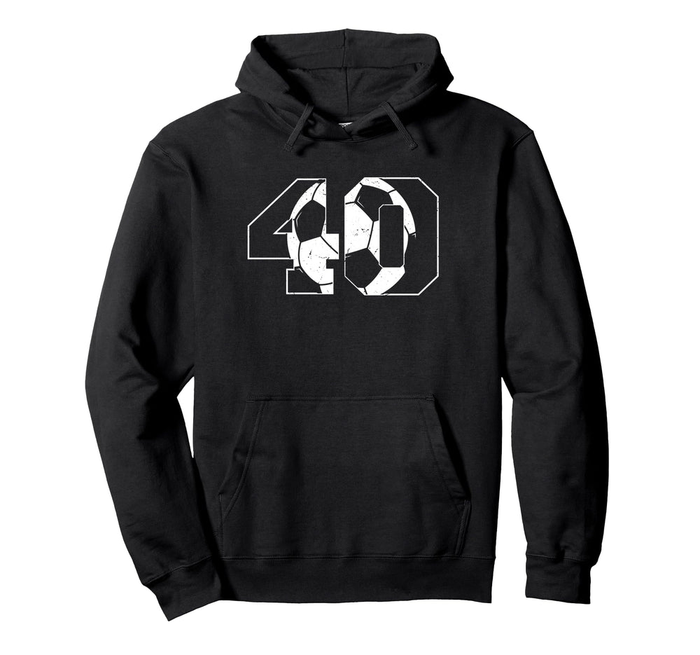 40Th Birthday Soccer Player Football Hoodie - Minimalist Print for Adults