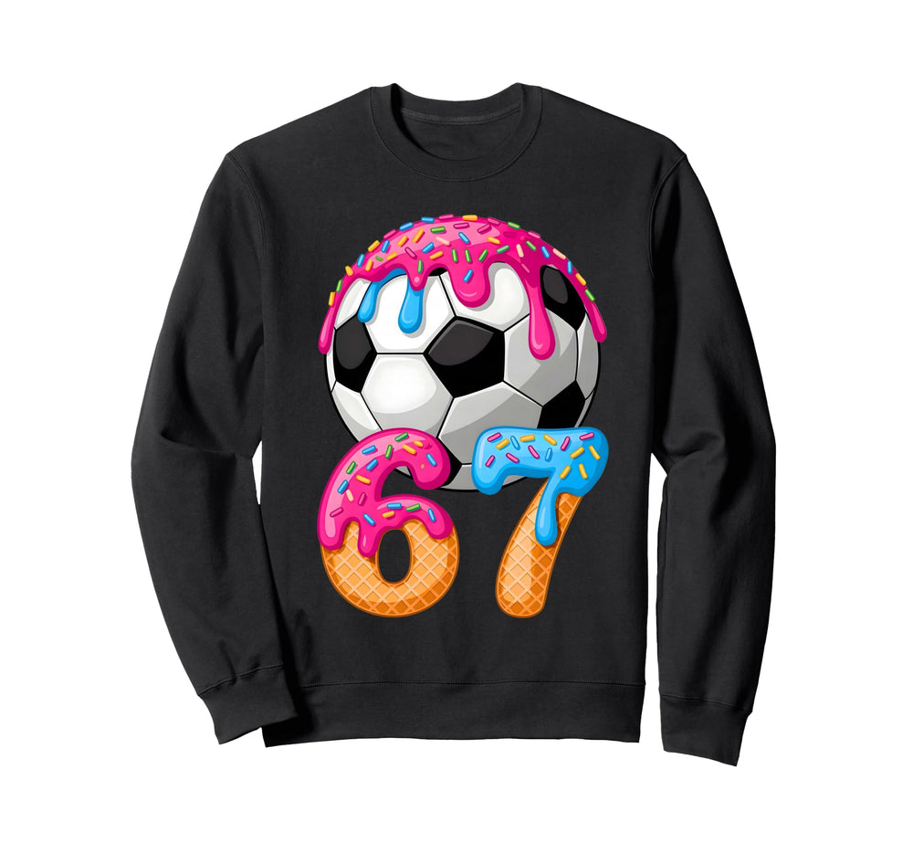 Soccer Ball Ice Cream Number Sweatshirt - Fun Novelty Design Unisex