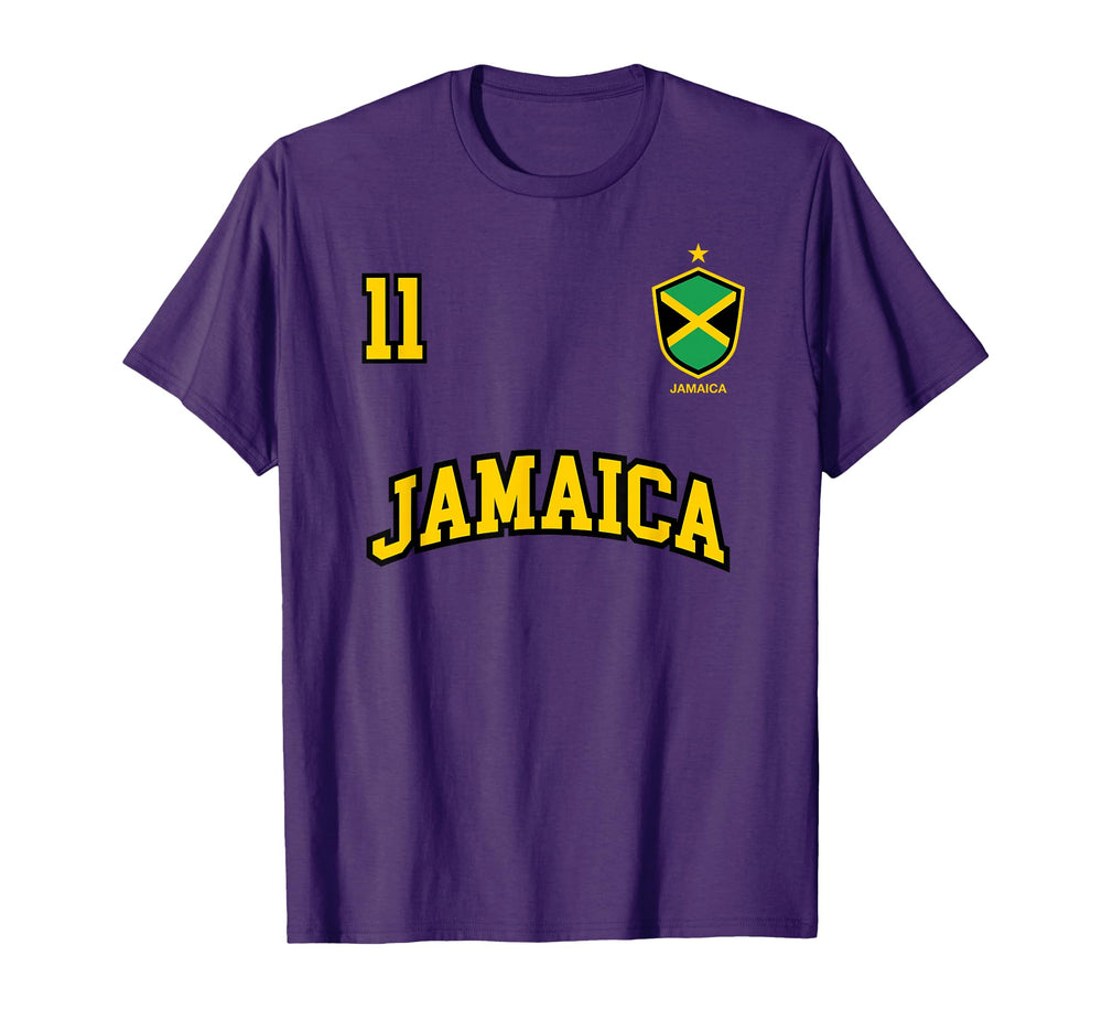 Jamaica Number 11 Soccer Team Sports T-Shirt - Unique Graphic Men Women