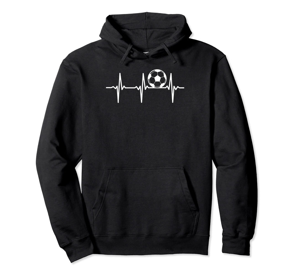 Soccer Heartbeat Soccer Player Hoodie - Fun Novelty Design Unisex