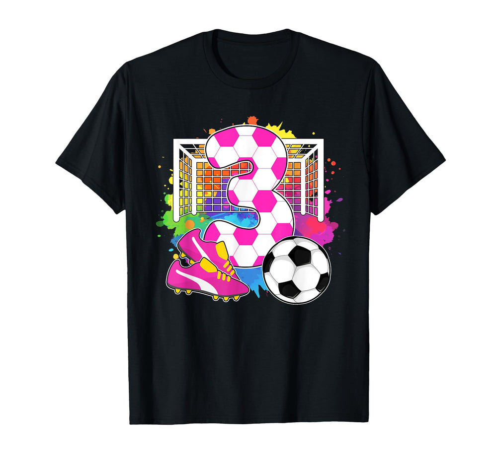 3 Years Old Birthday 3Rd Birthday Soccer T-Shirt - Custom Art Print Unisex