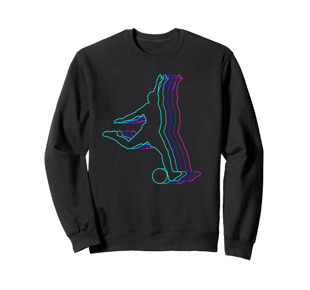 Soccer Silhouette Soccer Player Sweatshirt - Unique Graphic for Adults