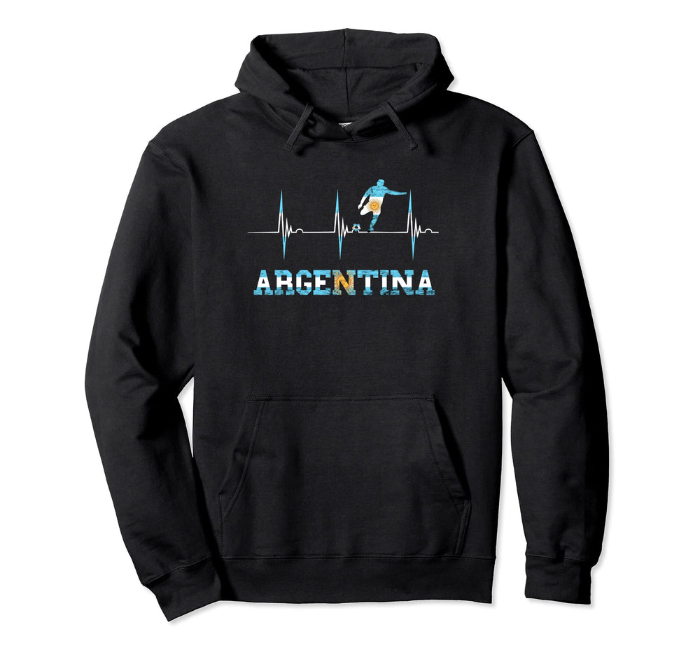 Argentina Soccer Team Heartbeat Ekg Pulse Hoodie - Streetwear Style Unisex