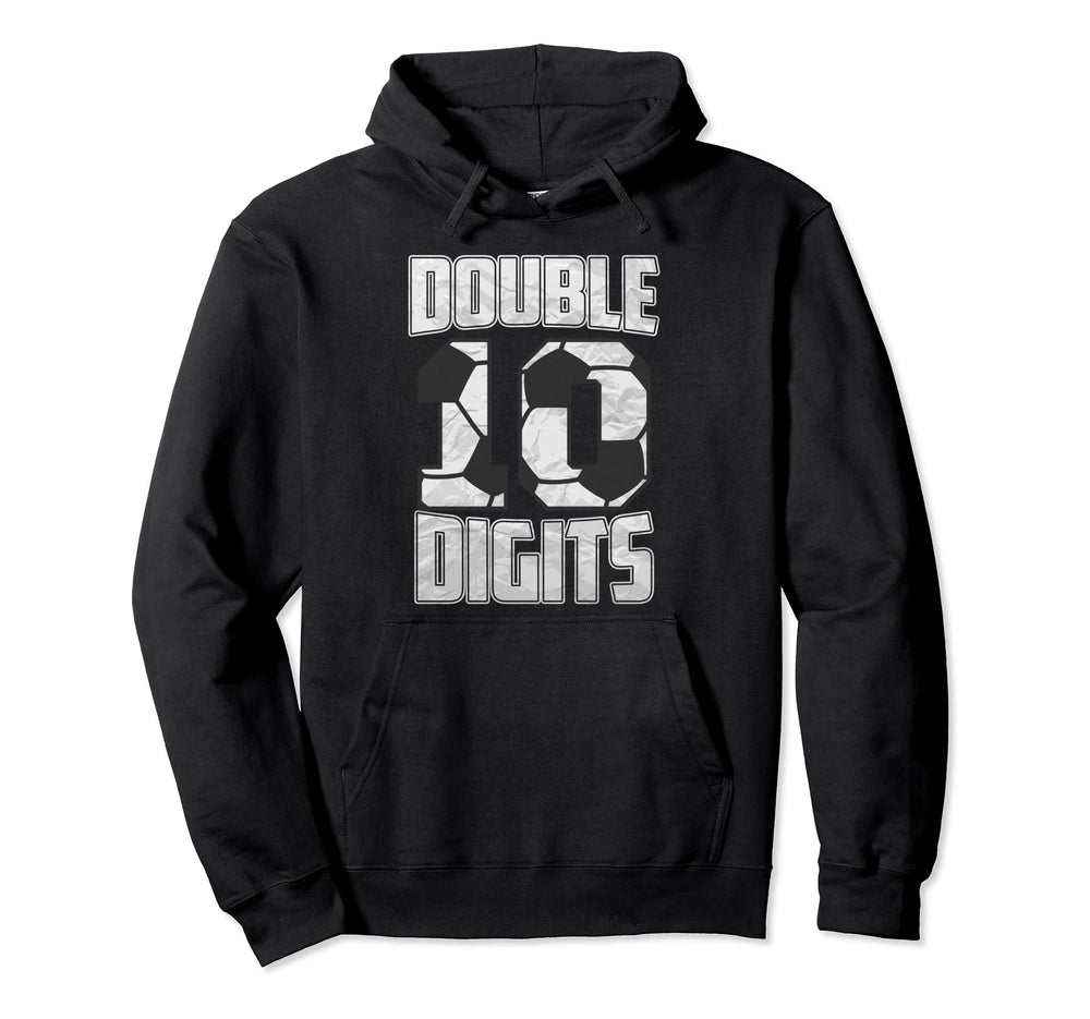 Double 10 Digits Soccer 10Th Birthday Hoodie - Graphic Print for Adults