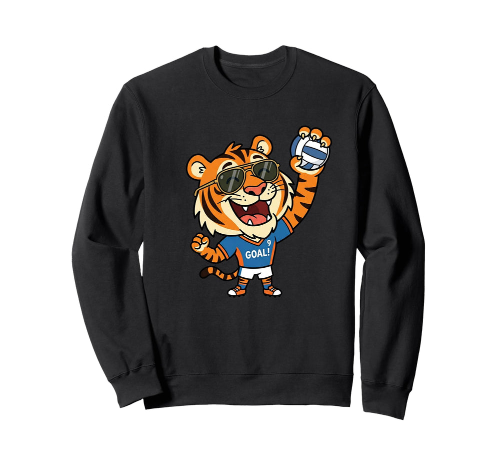 Goal Soccer Tiger Number 9 Sweatshirt - Fun Novelty Design Men Women