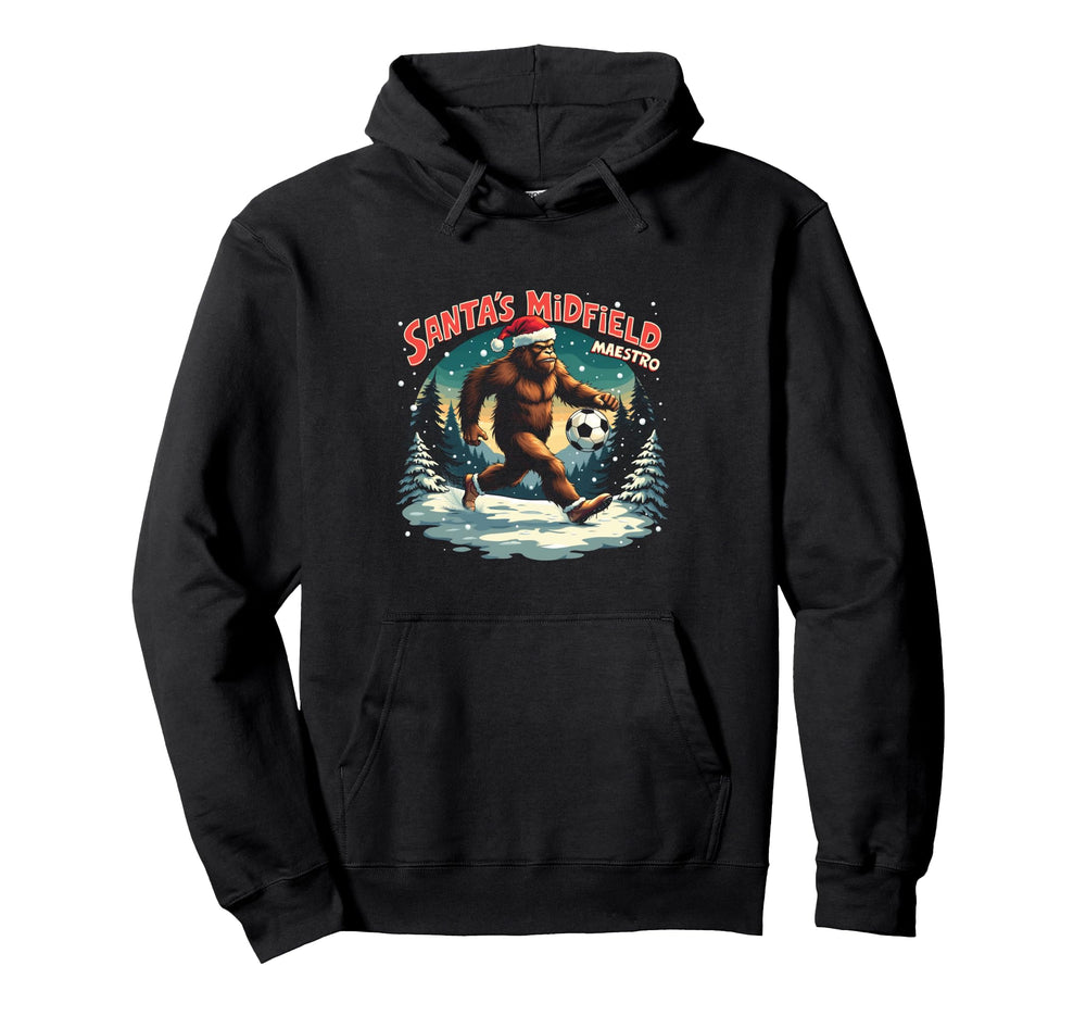 Soccer Midfielder Bigfoot Santas Hoodie - Minimalist Print Men Women