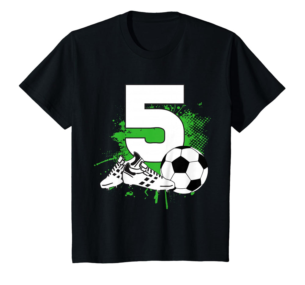 5Th Birthday 5 Years Soccer Football T-Shirt - Custom Art Print Men Women