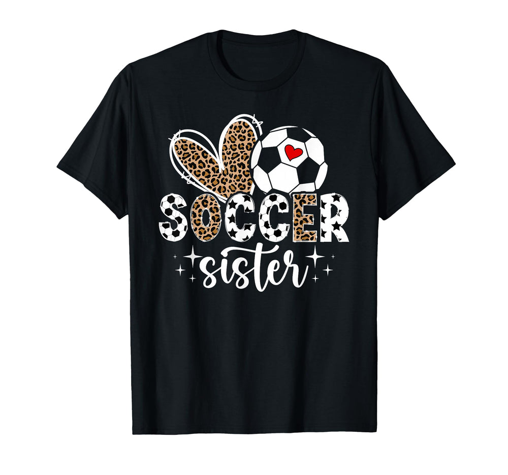 Soccer Sister Soccer Player Heart T-Shirt - Minimalist Print Men Women