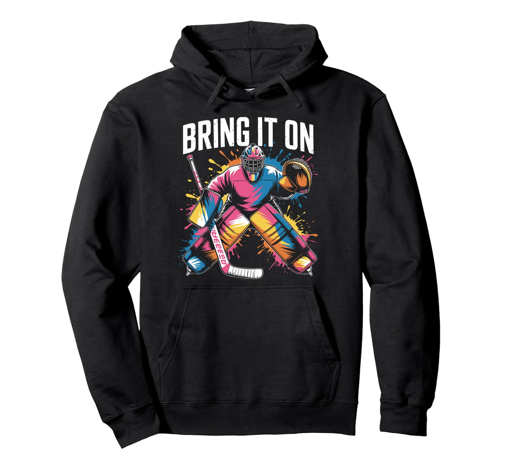 Ice Hockey Goalkeeper Artwork Hockey Hoodie - Aesthetic Graphic Unisex