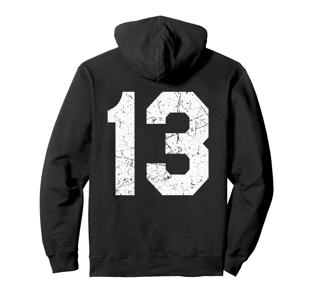 13 Jersey Uniform Varsity Sports Hoodie - Fun Novelty Design Men Women