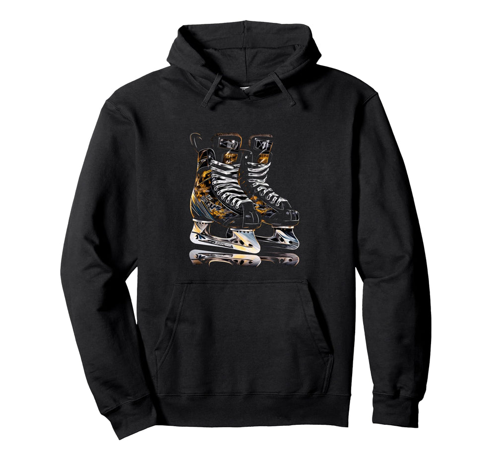 Ice Hockey Skates Ice Hockey Player Hoodie - Minimalist Print Men Women