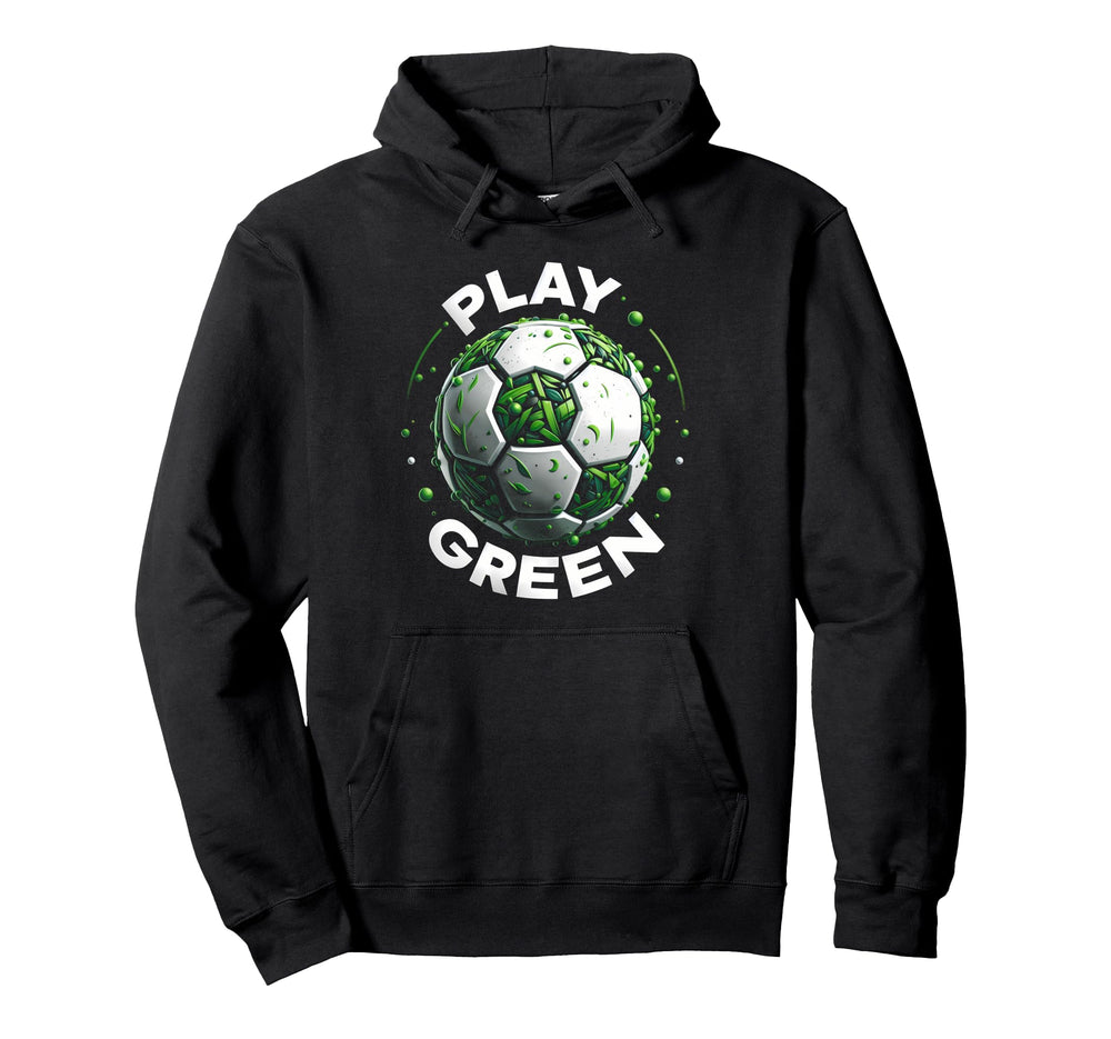 Play Green Coach Soccer Ball Eco Hoodie - Novelty Apparel for Adults