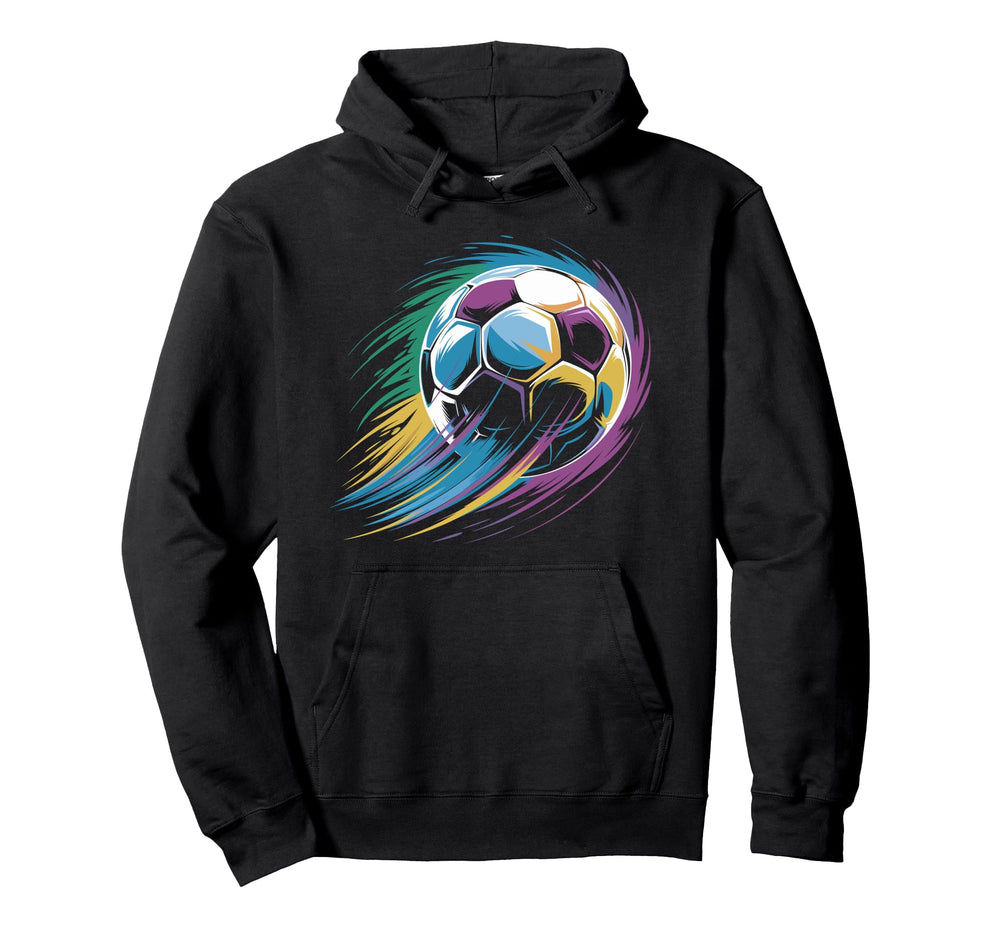 Colorful Soccer Silhouette Soccer Player Hoodie - Graphic Print Unisex