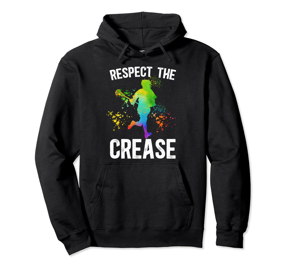 Respect Crease Lacrosse Goalkeeper Hoodie - Unique Graphic for Adults