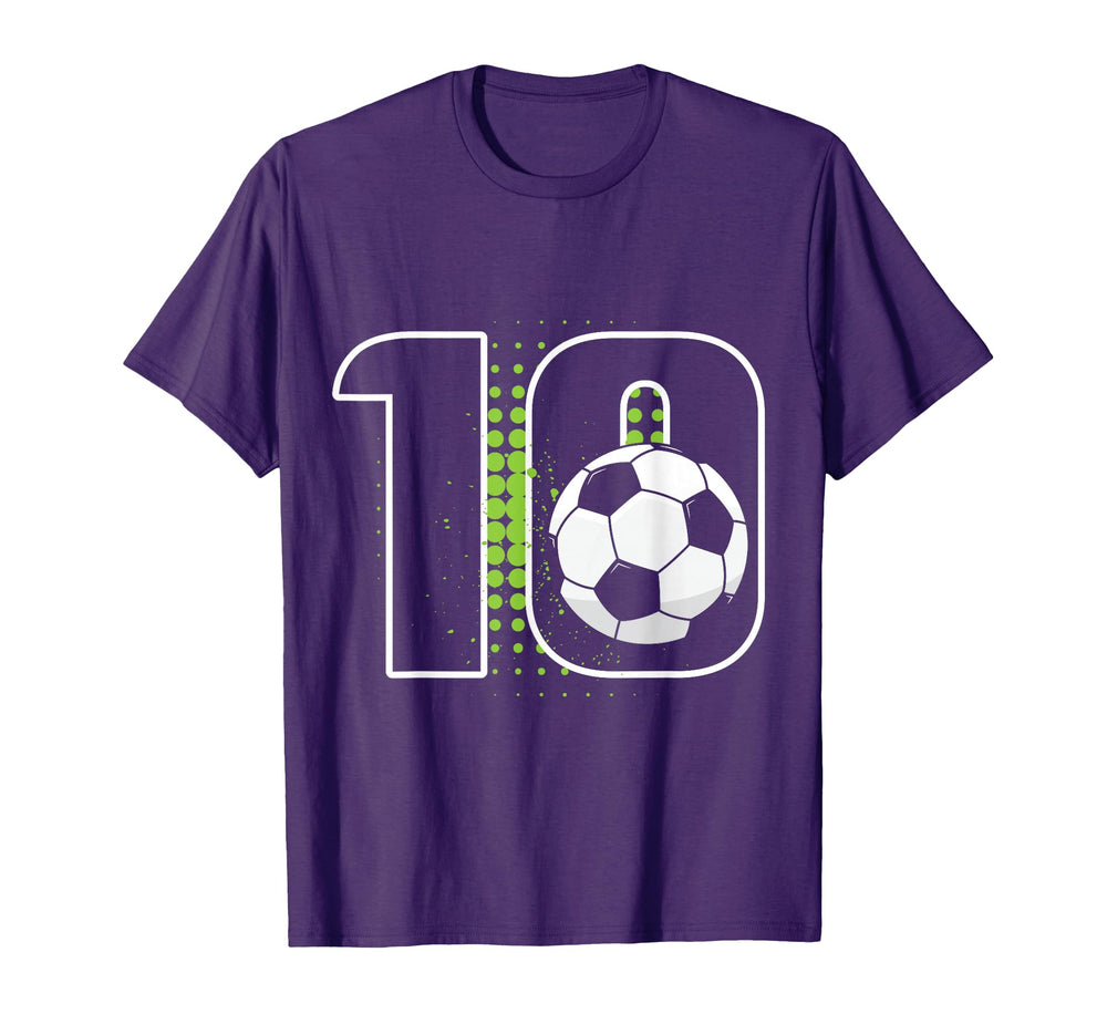 10Th Birthday Soccer Player T-Shirt - Casual Everyday Wear Men Women