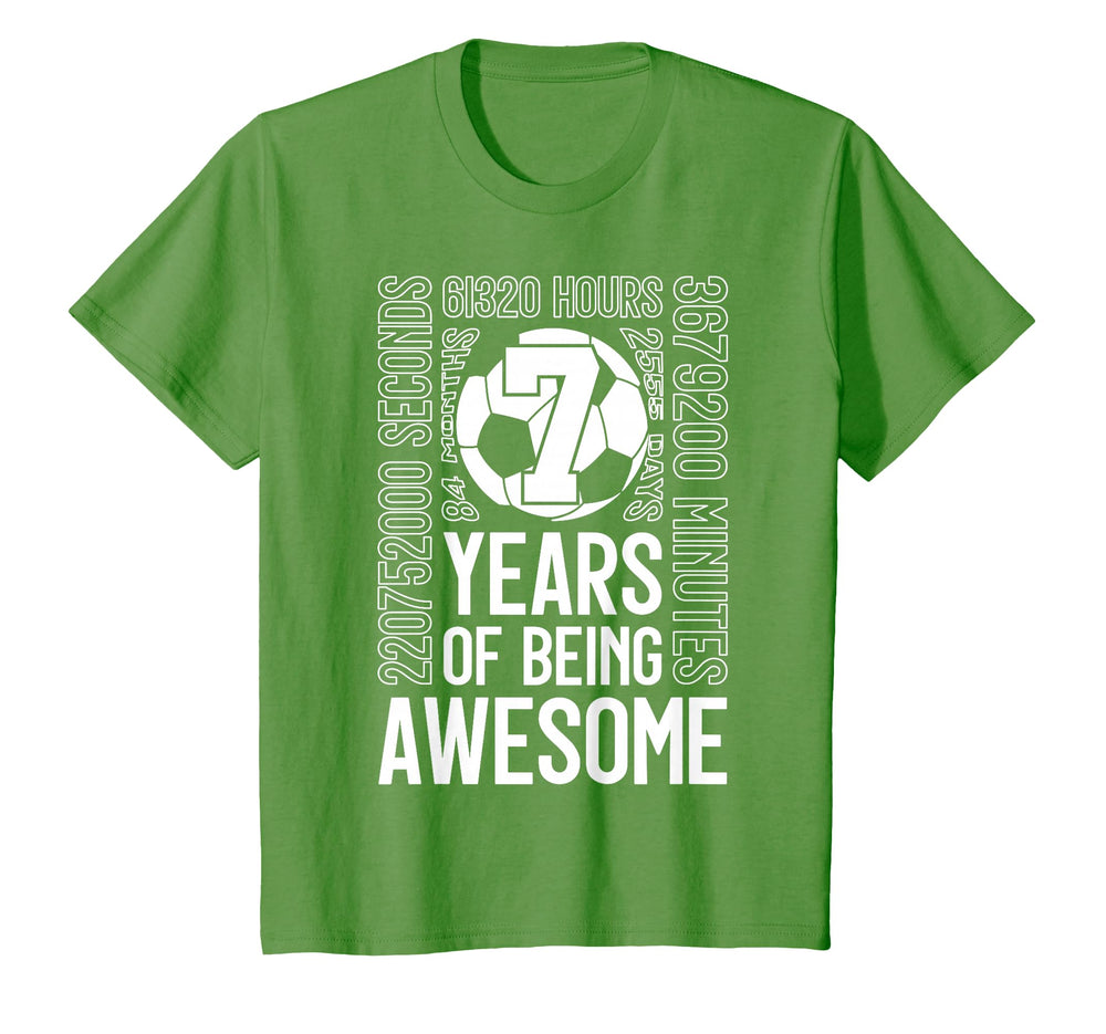 7 Years Being Awesome Soccer 7Th Birthday T-Shirt - Graphic Print Men Women