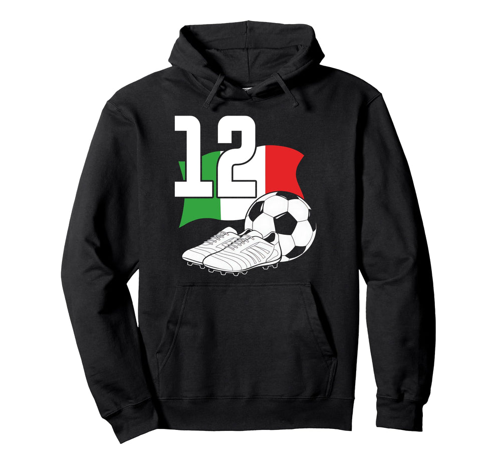 12 Soccer Birthday Gift Soccer Fan Sports Hoodie - Streetwear Style Unisex