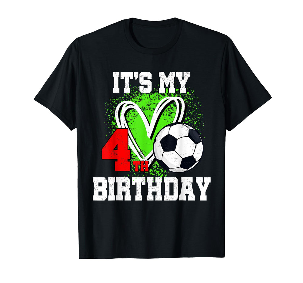 Its My 4Th Birthday Soccer Ball 4 T-Shirt - Custom Art Print Men Women