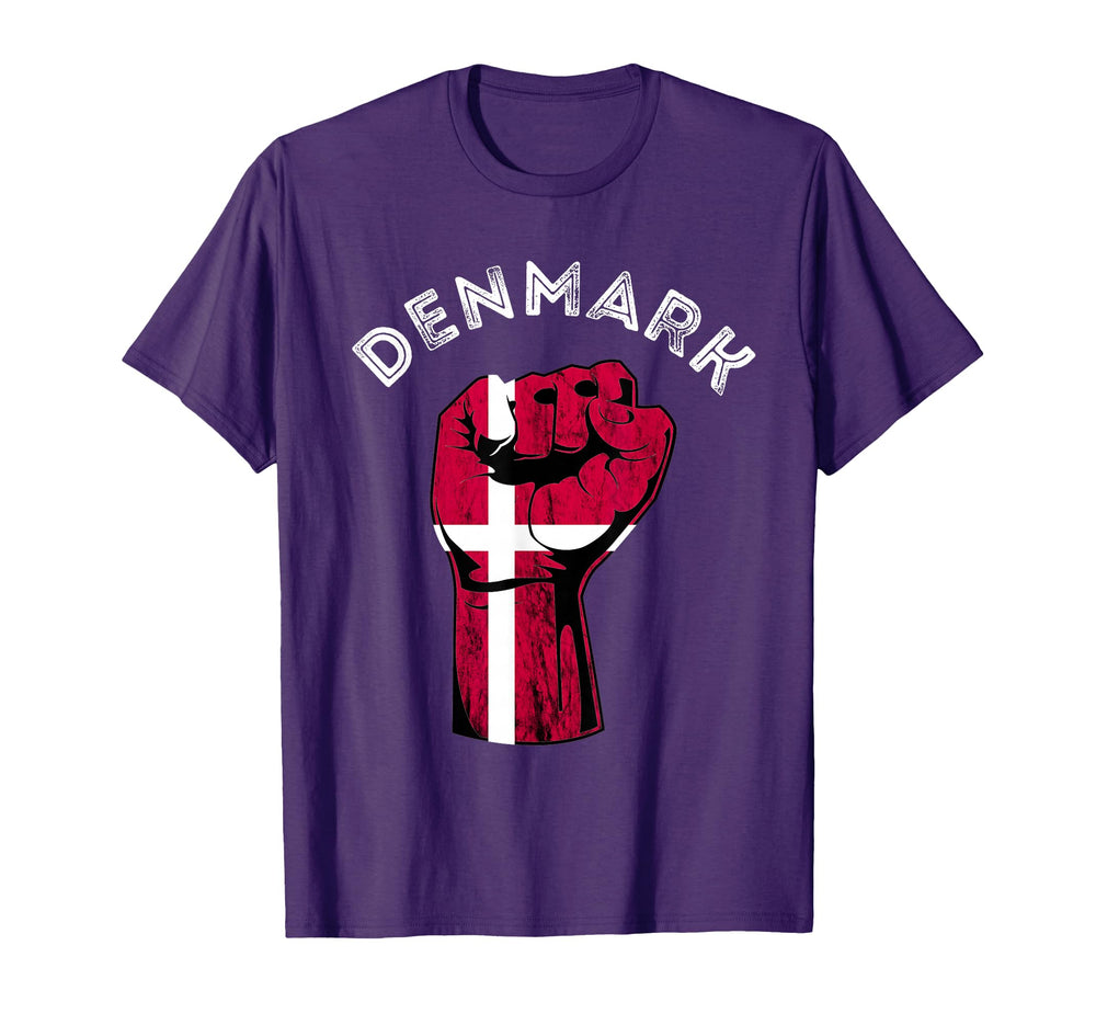 Denmark Handfist Power Denmark Flag T-Shirt - Fun Novelty Design Unisex