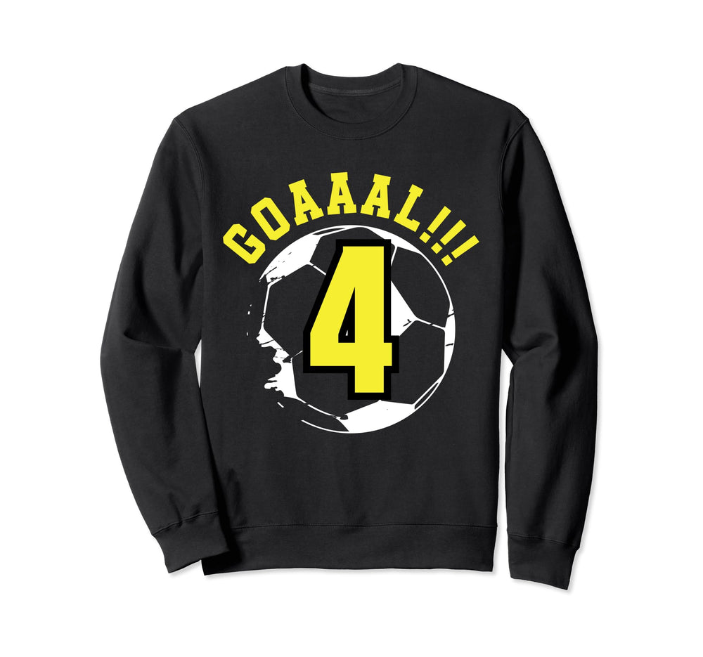 4Th Birthday 4 Years Soccer Sweatshirt - Casual Everyday Wear Unisex