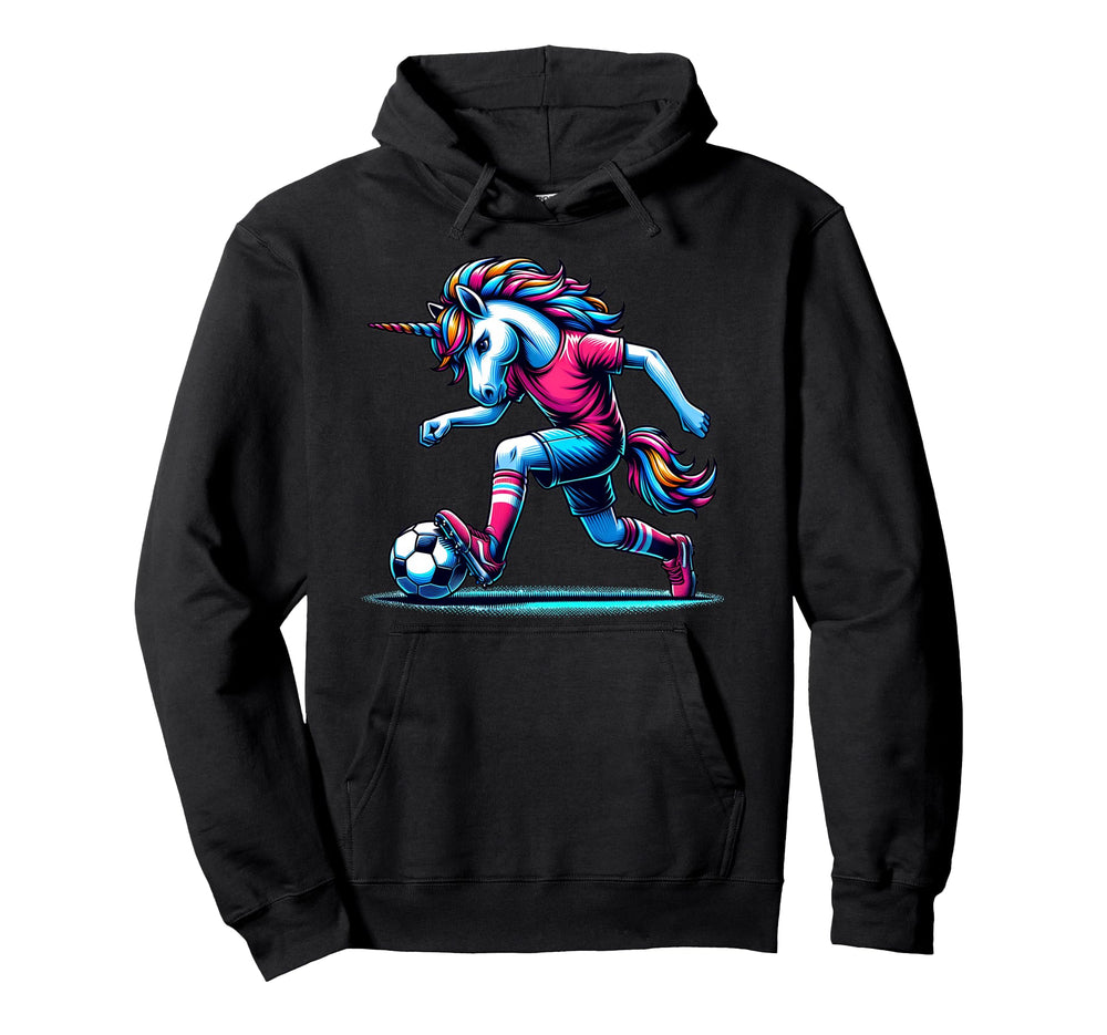 Footballer Unicorn Fans Soccer Team Hoodie - Aesthetic Graphic Unisex