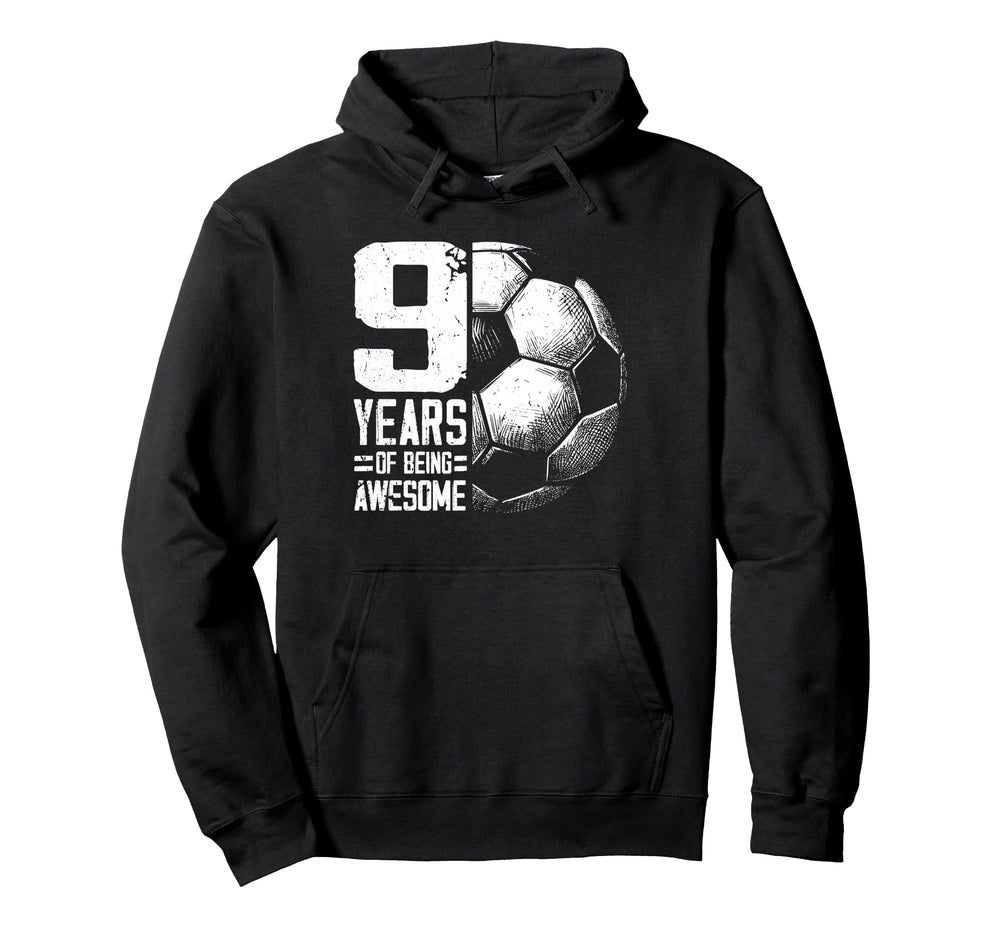 9Th Birthday Soccer Player Football 9 Hoodie - Novelty Apparel for Adults