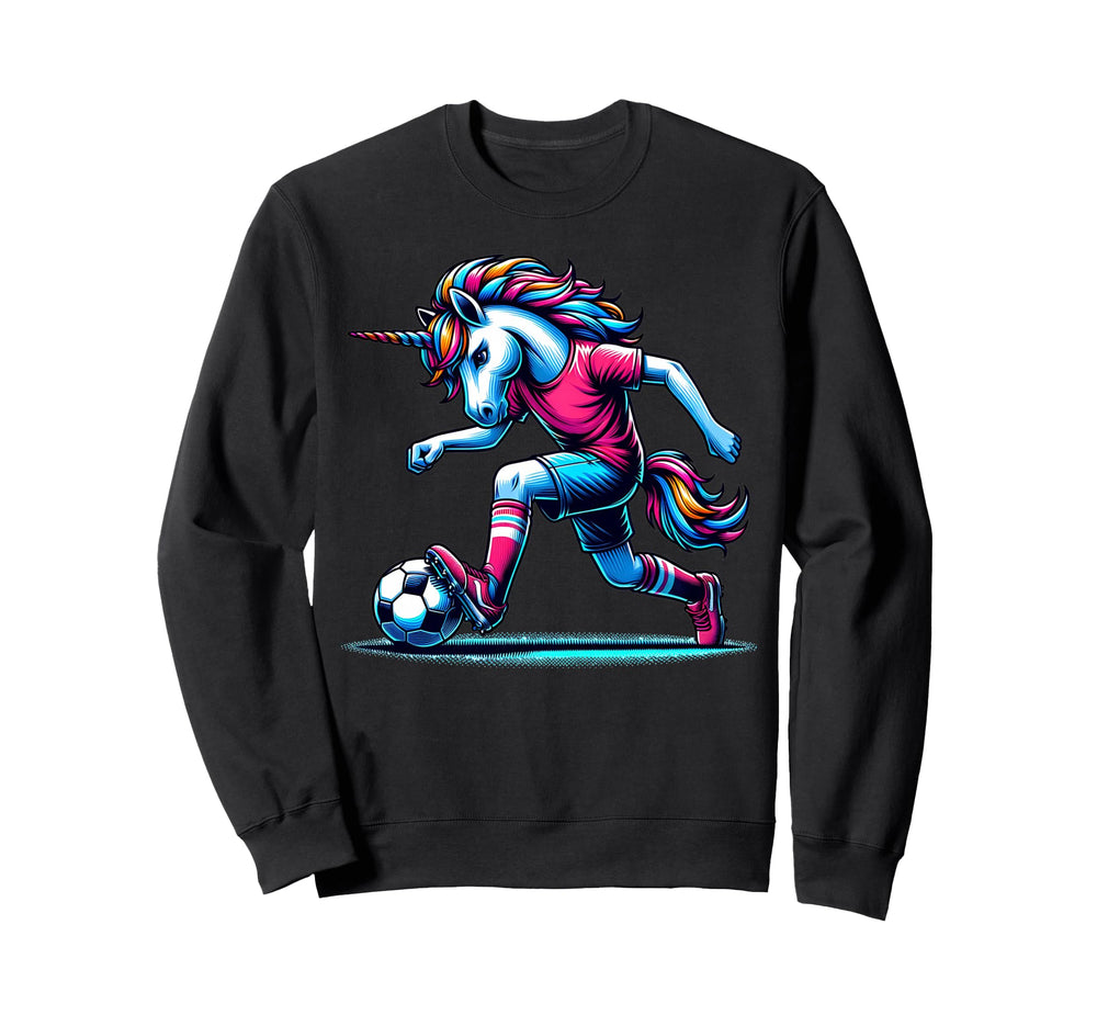 Footballer Unicorn Fans Soccer Sweatshirt - Novelty Apparel for Adults