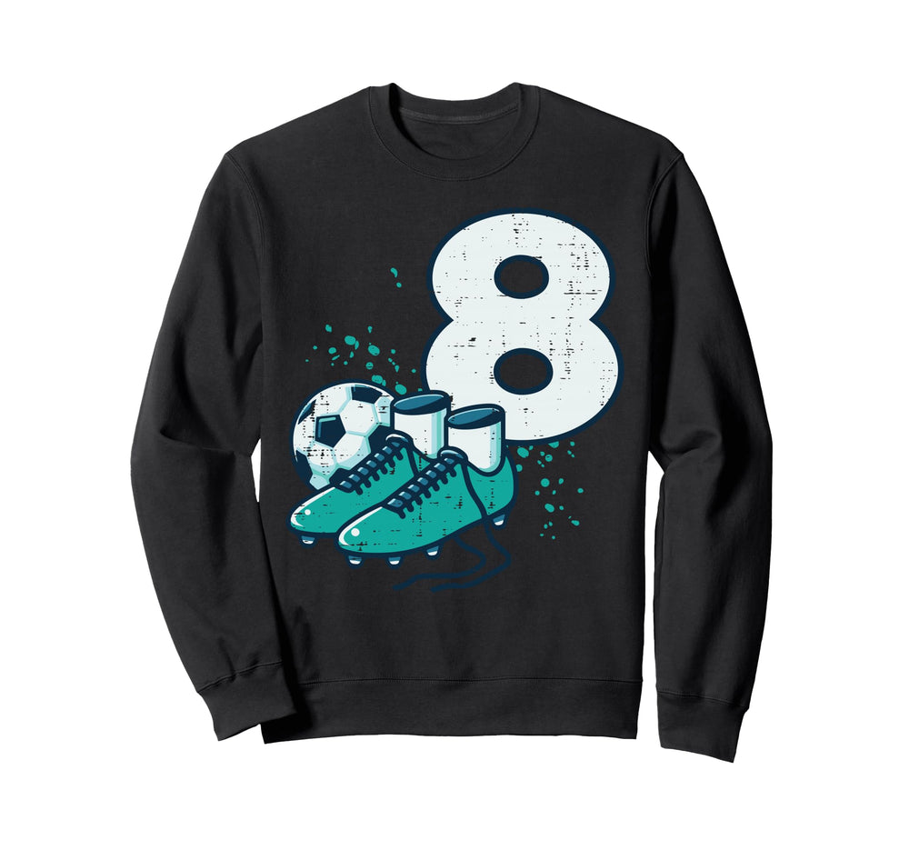 8Th Birthday Soccer Ball Shoes Sweatshirt - Unique Graphic Men Women