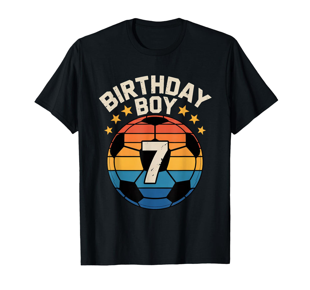 7 Year Old Soccer Player 7Th Birthday T-Shirt - Custom Art Print Unisex