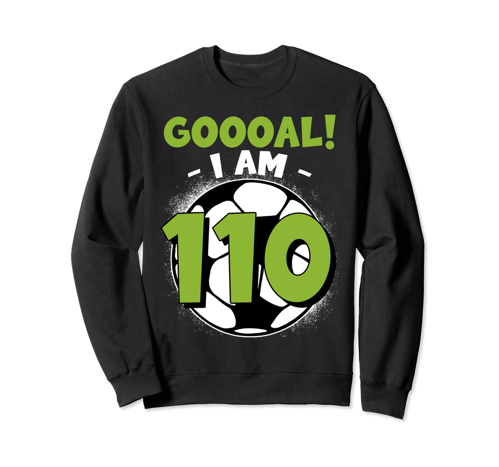 110 Year Old Birthday Soccer Sweatshirt - Custom Art Print for Adults