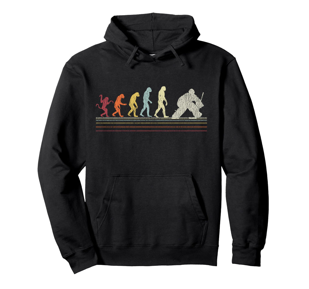 Ice Hockey Goalie Goalkeeper Evolution Hoodie - Unique Graphic for Adults