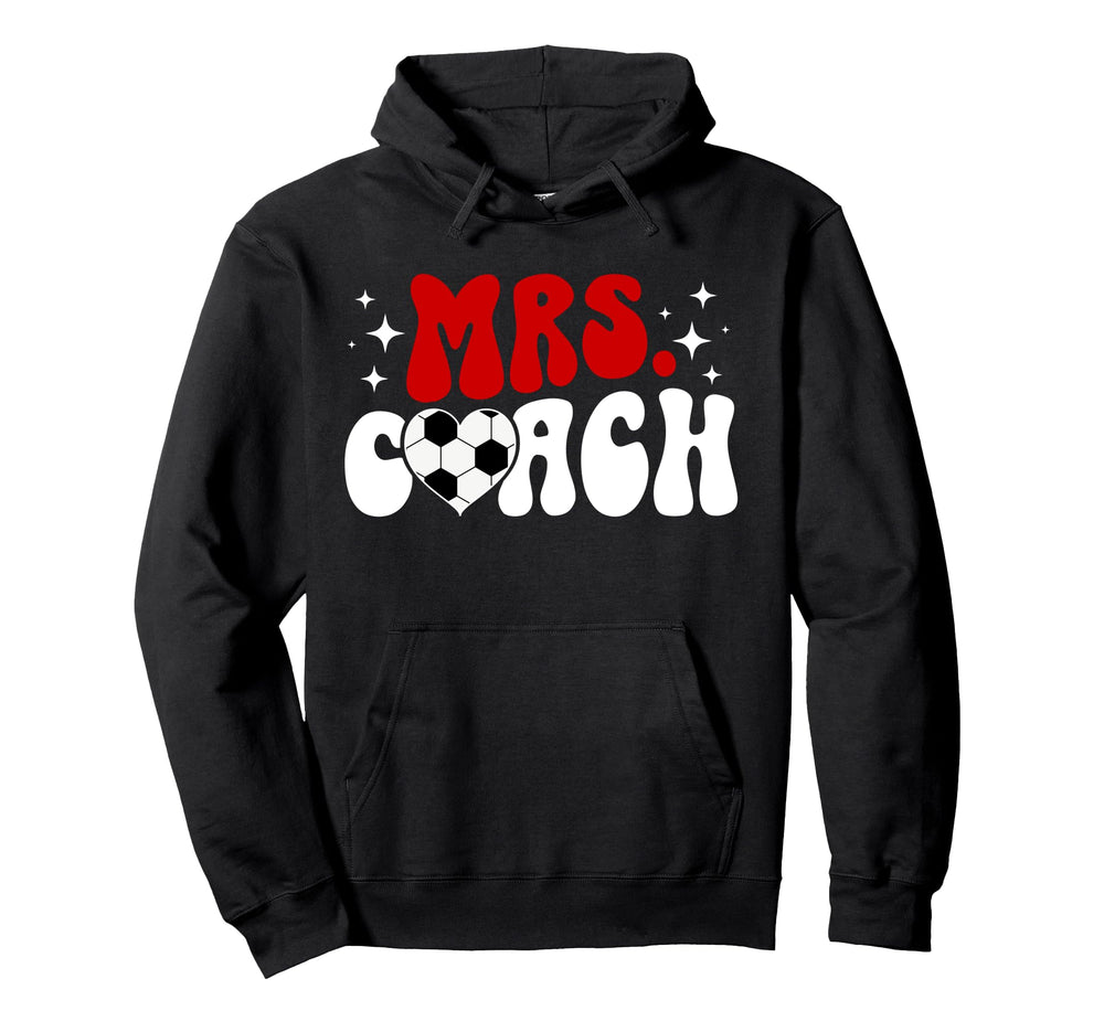 Mrs Coach Groovy Soccer Coach Wife Soccer Hoodie - Custom Art Print Unisex
