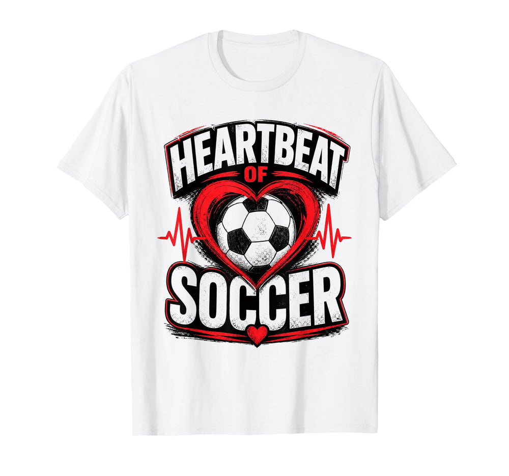 Football Collection Soccer Heartbeat T-Shirt - Casual Everyday Wear Unisex