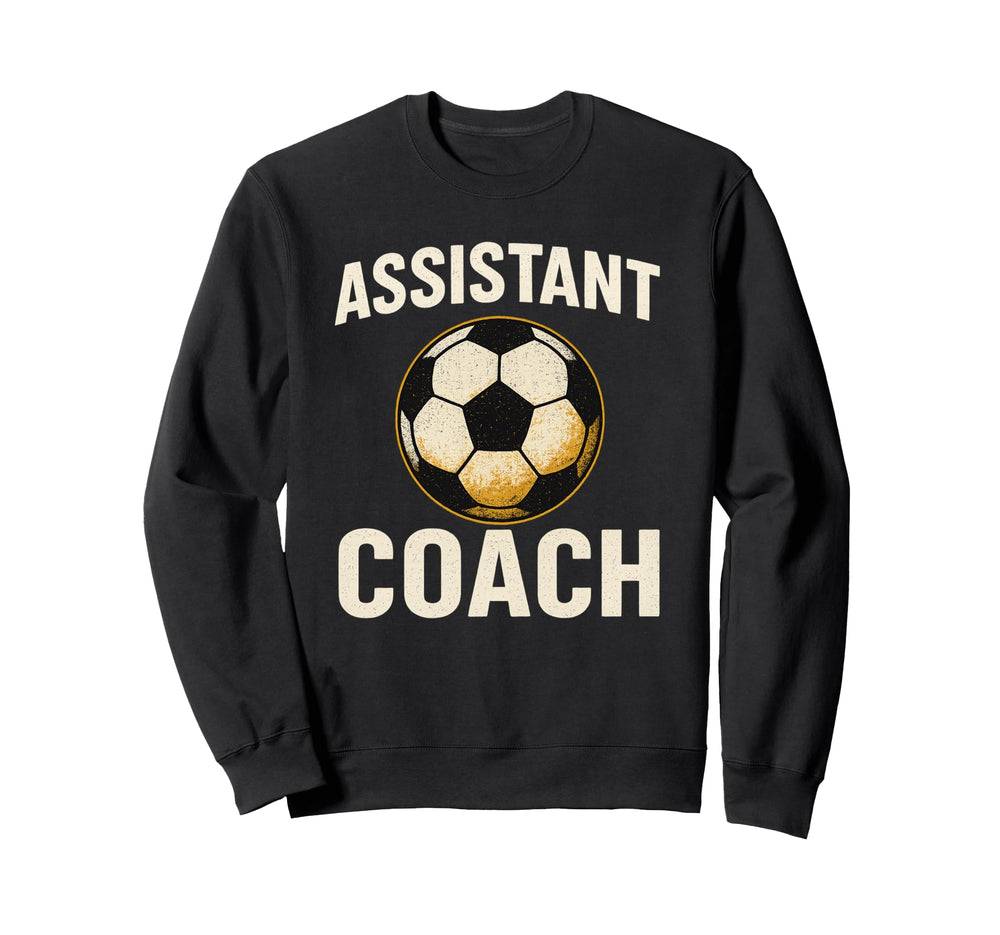 Assistant Soccer Coach Distressed Ball Sweatshirt - Minimalist Print Unisex