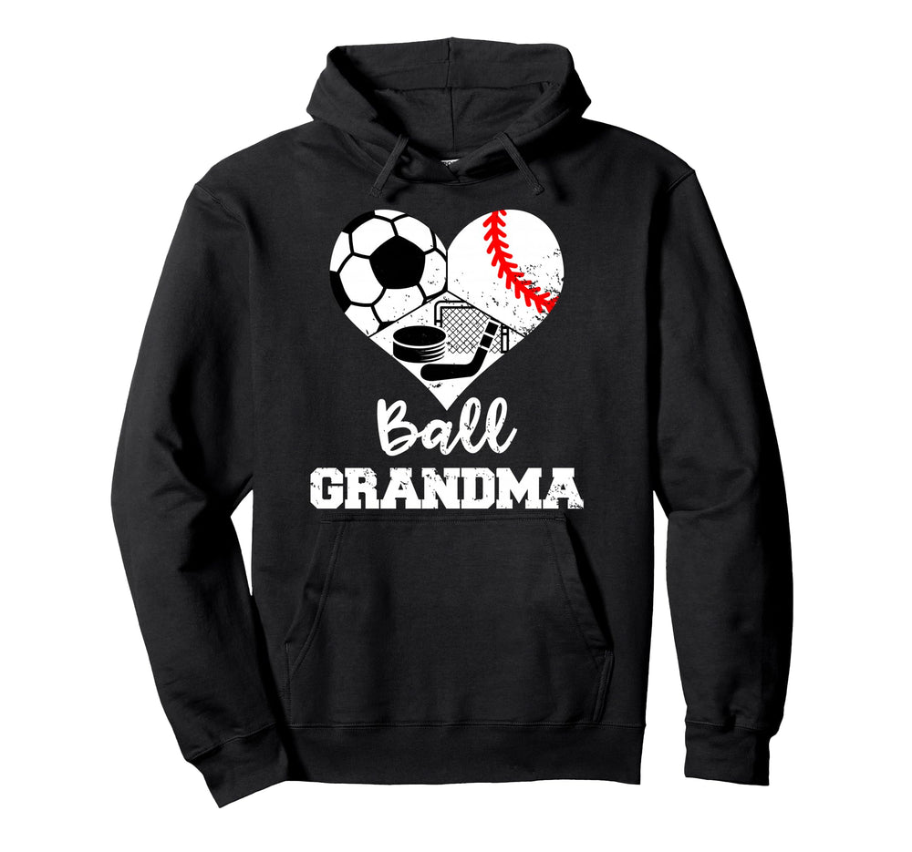 Ball Grandma Heart Funny Soccer Hoodie - Custom Art Print Men Women